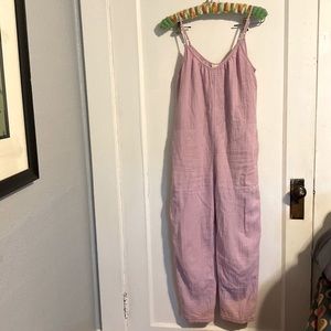 Pink Gauze Spaghetti Strap Jumpsuit - Universal Thread - XS